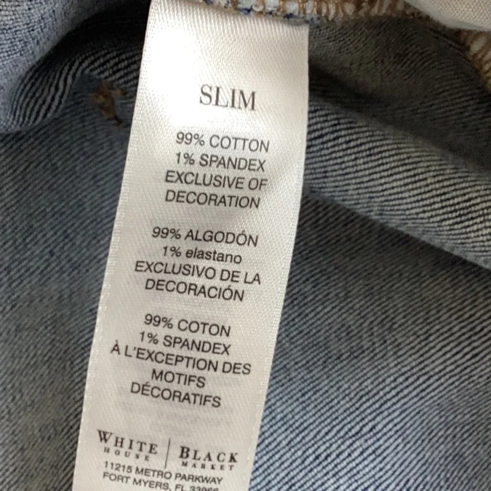 NWT White House Black Market High Rise Relaxed Slim Crop Jean Size 4 - Picture 8 of 8